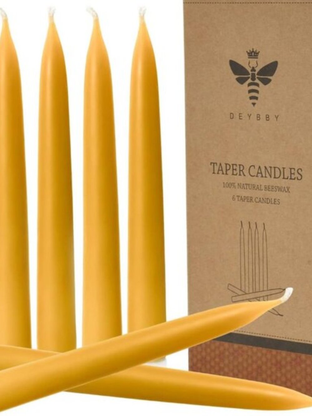 Natural s, Smokeless and Dripless Beeswax Candles, Long Lasting Burning, Nontoxi